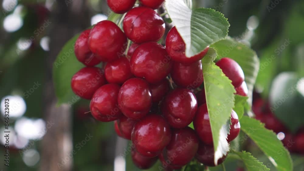 Ripe organic cherries ready to be harvested as fresh ecological food. Ripe organic cherries ready to be harvested as fresh ecological food.