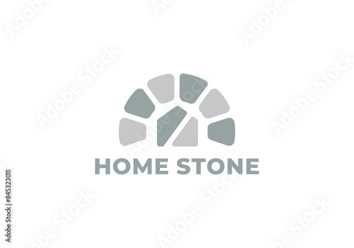creative home stone logo vector design