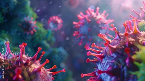 close up of color abstract viruses background