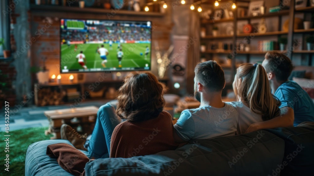 custom made wallpaper toronto digitalA group of friends watched a football match together in front of V at his house.