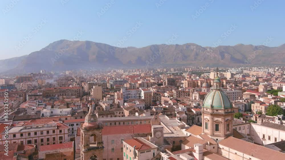 Palermo, Italy: Aerial view of church Chiesa del Gesù di Casa Professa in capital city of Sicily island, sunny summer day with clear blue sky - landscape panorama of Europe from above
Palermo, Italy: Aerial view of church Chiesa del Gesù di Casa Professa in capital city of Sicily island, sunny summer day with clear blue sky - landscape panorama of Europe from above