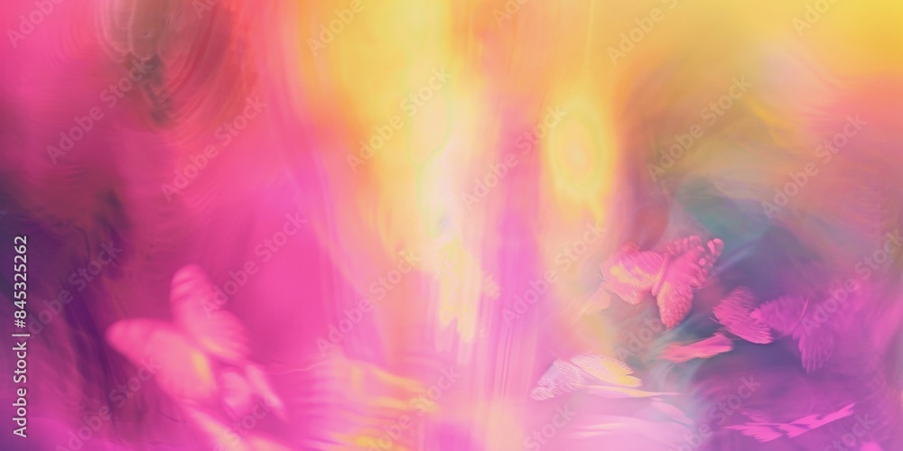 Blurred photo in pink and yellow colors, blurred abstract painting in light leak style, psychedelic atmosphere Blurred photo in pink and yellow colors, blurred abstract painting in light leak style, psychedelic atmosphere