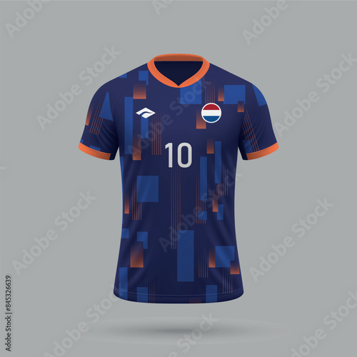 3d realistic soccer away jersey Netherlands national team 2024