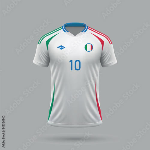 3d realistic soccer away jersey Italy national team 2024