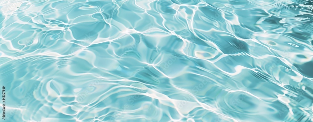 Light blue water in a swimming pool with ripples and reflections. Light blue water in a swimming pool with ripples and reflections.