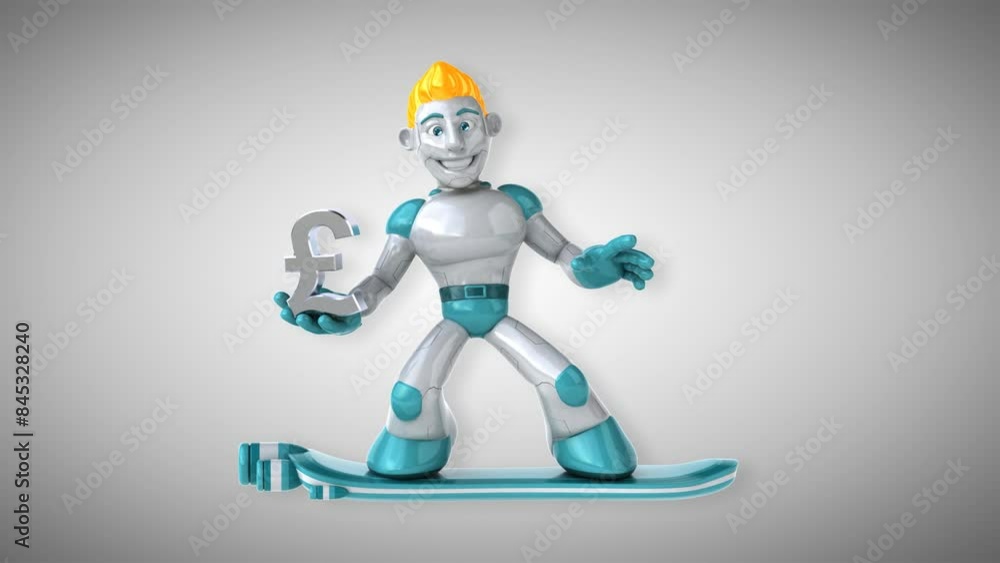 Robot surfing - 3D Animation Robot surfing - 3D Animation