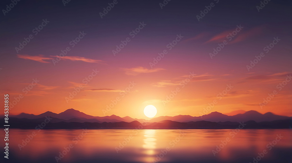 Mountain sunrise and view of a lake reflects the beauty of a the sunrise Mountain sunrise and view of a lake reflects the beauty of a the sunrise