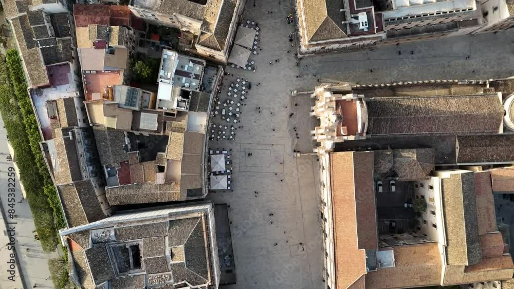 Aerial view of The Cathedral Square (Piazze del Duomo), Ortygia, Syracuse, Italy Aerial view of The Cathedral Square (Piazze del Duomo), Ortygia, Syracuse, Italy