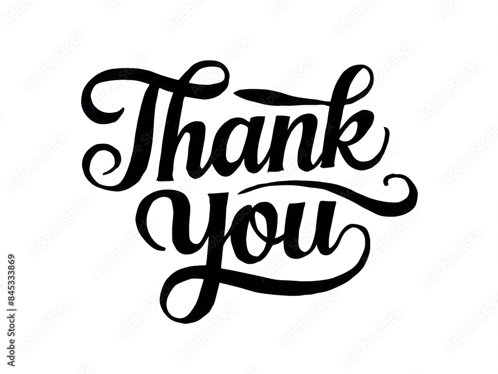Elegant Handwritten Script 'Thank You' on White Background Stock Photo ...