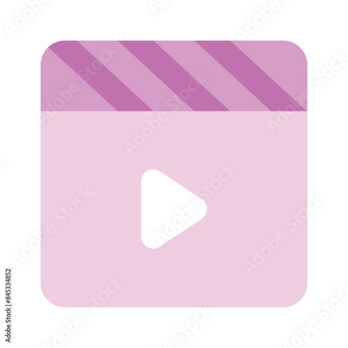 Movie clapper board, filmmaking device icon in modern style, ready to use vector