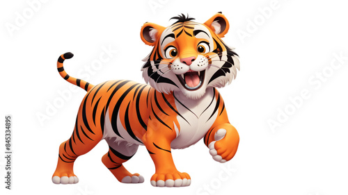 tiger cartoon isolated on white dicaut
