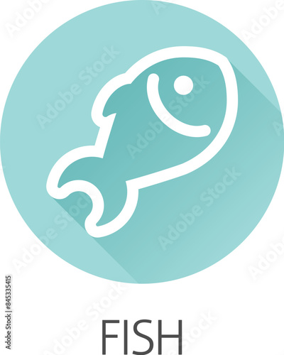 A fish seafood food icon concept. Possibly an icon for the allergen or allergy.