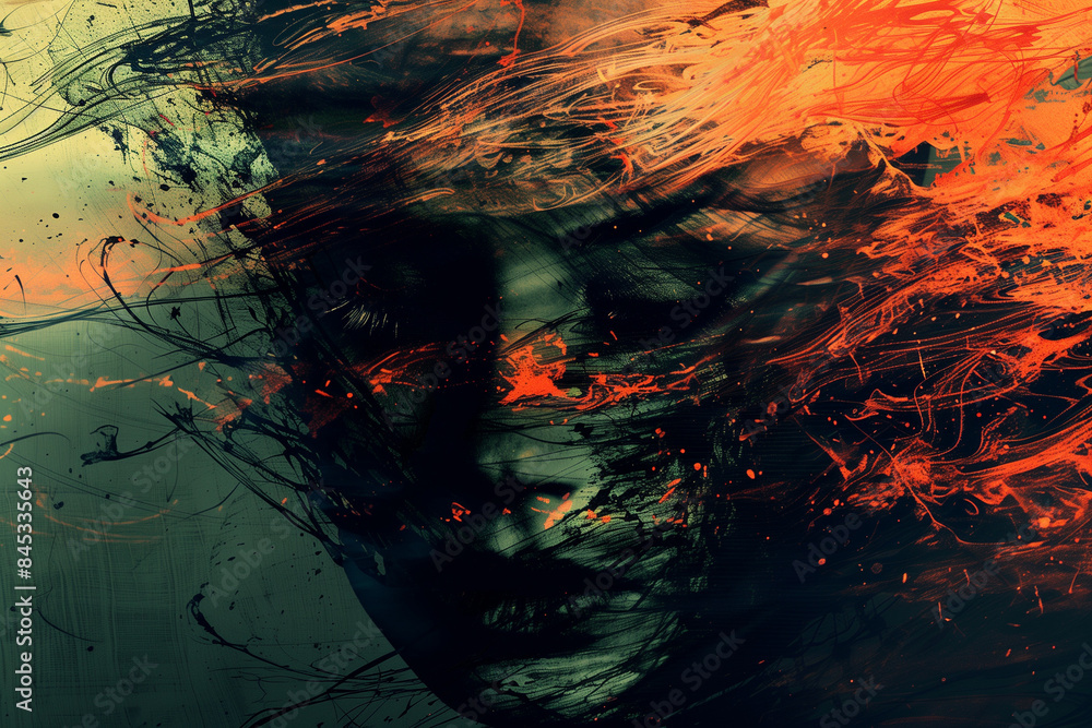 Woman's face in a smoke Woman's face in a smoke
