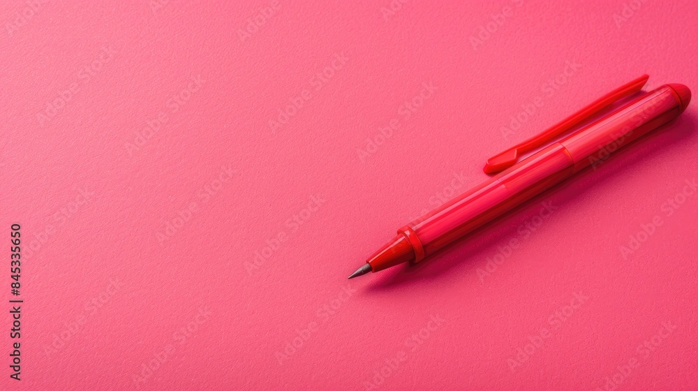 Empty space for writing on pink background with red marker Empty space for writing on pink background with red marker