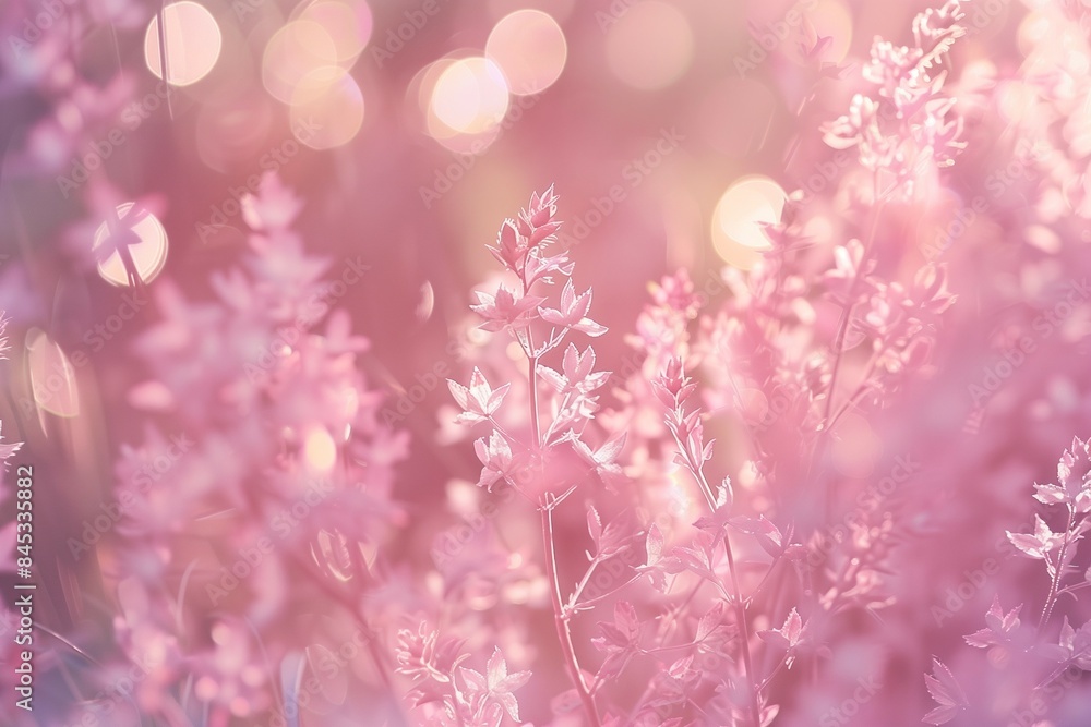 A soft pink bokeh background featuring delicate flowers, perfect for romantic and serene designs. A soft pink bokeh background featuring delicate flowers, perfect for romantic and serene designs.