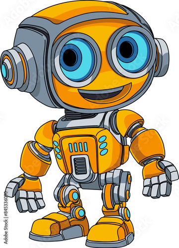 A robot cartoon cute fun alien mascot character man illustrations