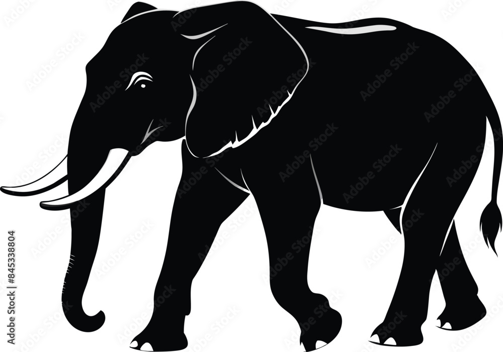 Obraz premium Elephant Silhouette Vector Artwork Design