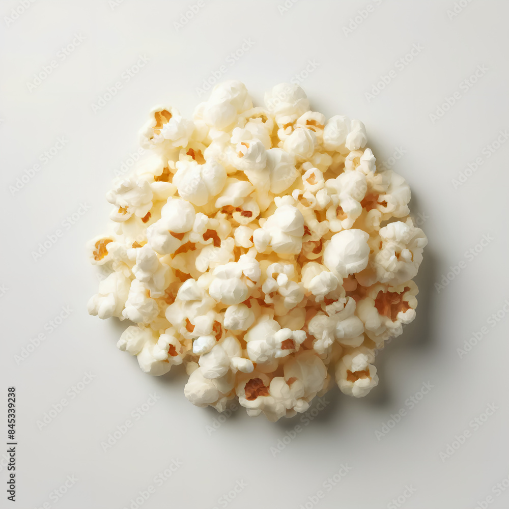 Scattered Popcorn on White Surface: A Delightful Mess of Fluffy Kernels Scattered Popcorn on White Surface: A Delightful Mess of Fluffy Kernels