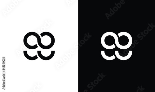 Letter gg with infinity media logo template