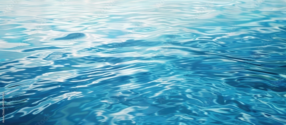 The serene and inviting appearance of a deep blue pool against a watery backdrop. The serene and inviting appearance of a deep blue pool against a watery backdrop.