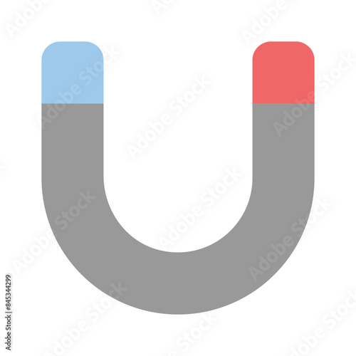 Physics magnet icon in flat style, scalable vector of attraction