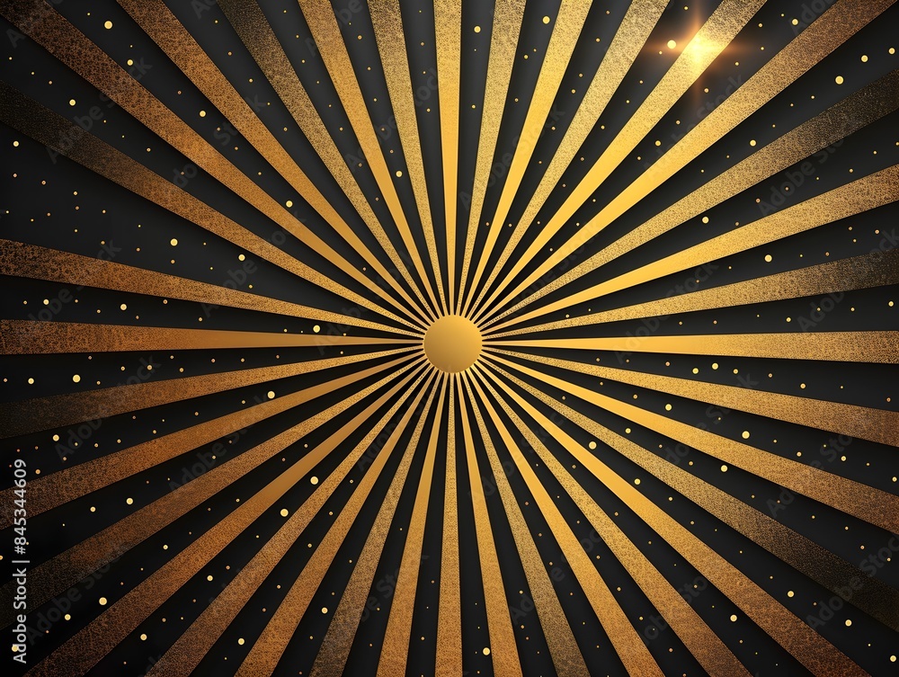 Obraz premium Dazzling Golden Sunburst on Dramatic Dark Background Radiating Luxury and Power in a Premium Design