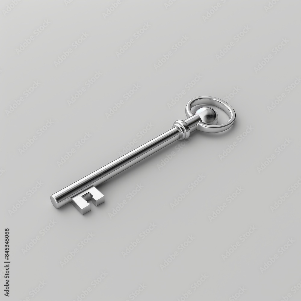 Close up of lock and keys on blank background Close up of lock and keys on blank background