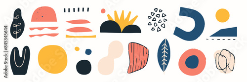 Set of abstract organic shape. hand drawn doodle art. vector blob
