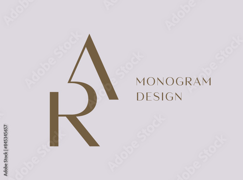 AR or RA letter logo icon design. Classic style luxury initials monogram.