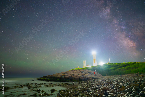 Wallpaper Mural Milkyway, Lighthouse, and Beach in Montauk of New York Torontodigital.ca
