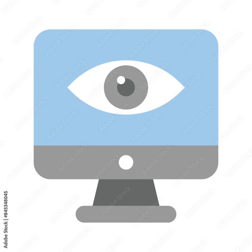 An eye inside the monitor screen showing concept icon of monitoring in trendy style An eye inside the monitor screen showing concept icon of monitoring in trendy style
