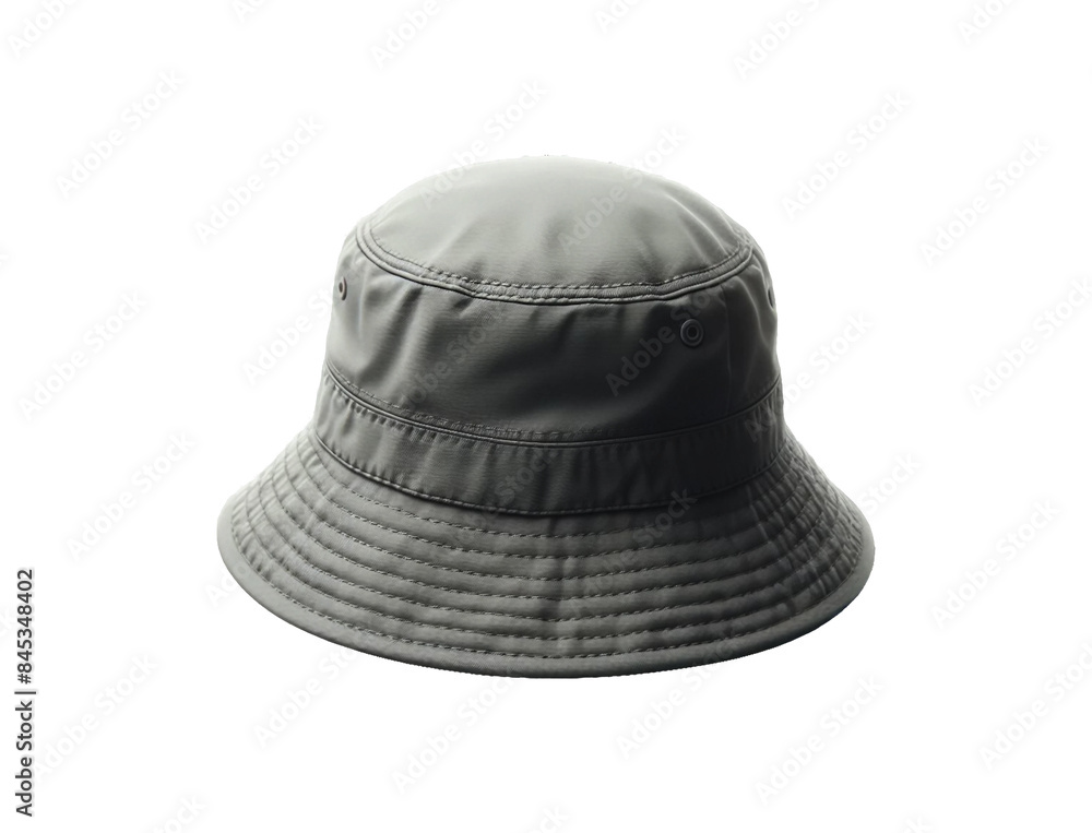 Fototapeta premium Gray bucket hat isolated on transparent background