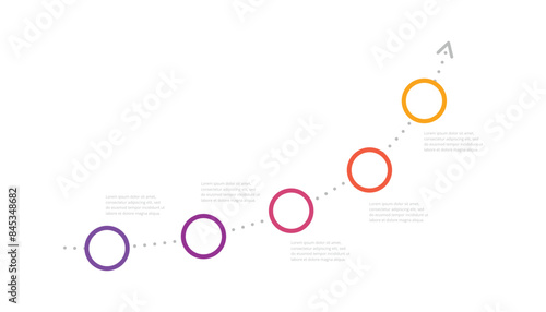 Timeline process infographic with five steps