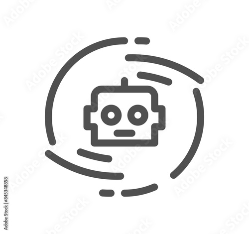 Artificial intelligence related icon outline and linear vector.
