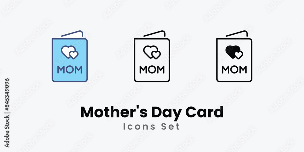 Mother's Day Card icons vector set stock illustration. Mother's Day Card icons vector set stock illustration.