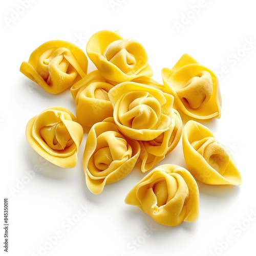 Tortellini stuffed pasta isolated on white background, closeup. photo
