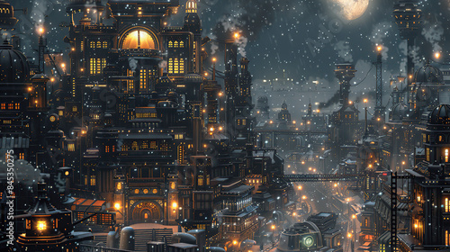 steampunk air city, floating city, sky city, airborne metropolis, cloud city, flying city, steampunk metropolis, aerial city, skyborne city, steampunk sky city, steampunk floating city, steam-powered  © Eugene