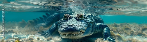Wallpaper Mural Saltwater Crocodile Lurking Beneath the Water s Surface a Formidable Predator of the Ocean Torontodigital.ca