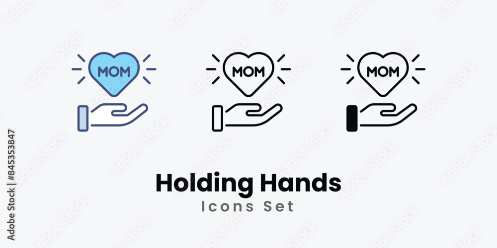 Holding Hands icons vector set stock illustration. Holding Hands icons vector set stock illustration.