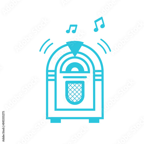 Jukebox icon. Isolated on white background. From blue icon set.