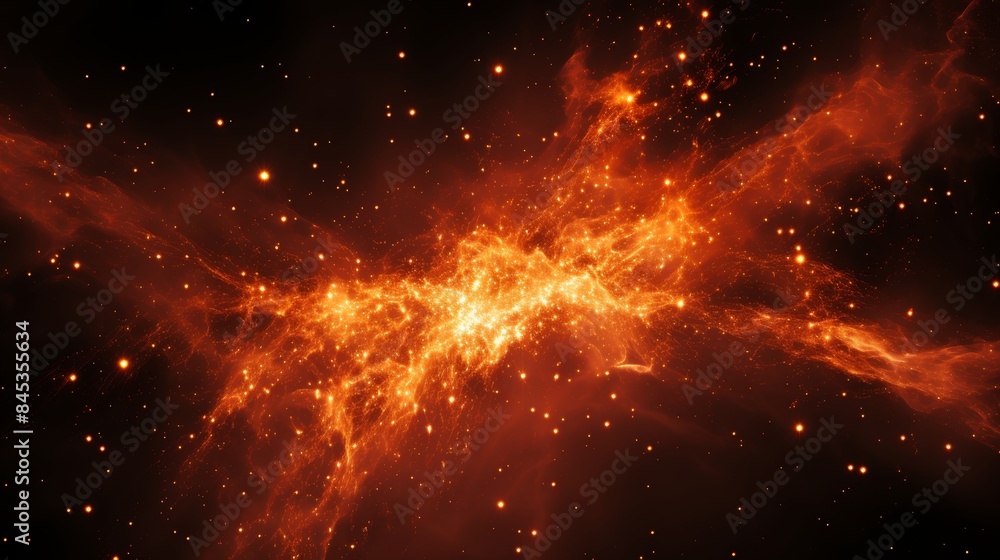 Fototapeta premium Expansive space panorama galaxies, stars, cosmic dust against infinite black abyss