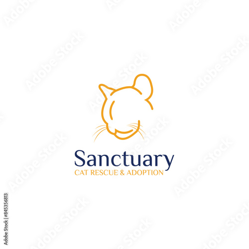 cat care and adoption foundation vector design logo