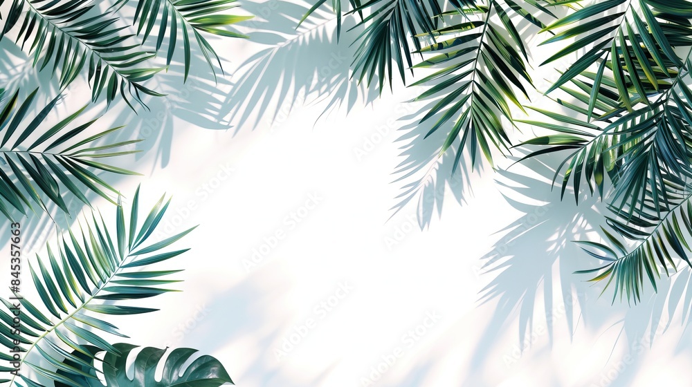 Tropical palm leaves with sunlight background greenery vibrant summer nature Tropical palm leaves with sunlight background greenery vibrant summer nature