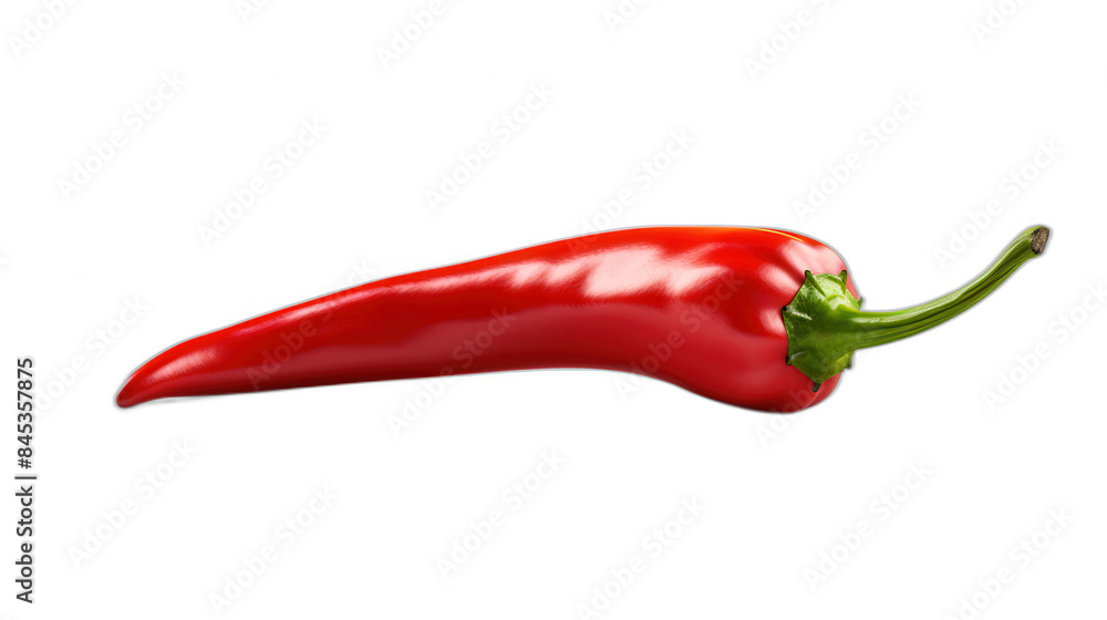 A chili pepper clipart, nature element, 3D illustration, red, isolated on white background A chili pepper clipart, nature element, 3D illustration, red, isolated on white background