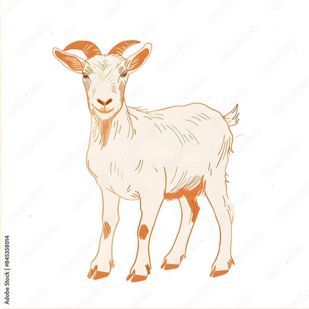 Fototapeta premium a cartoon of a goat.