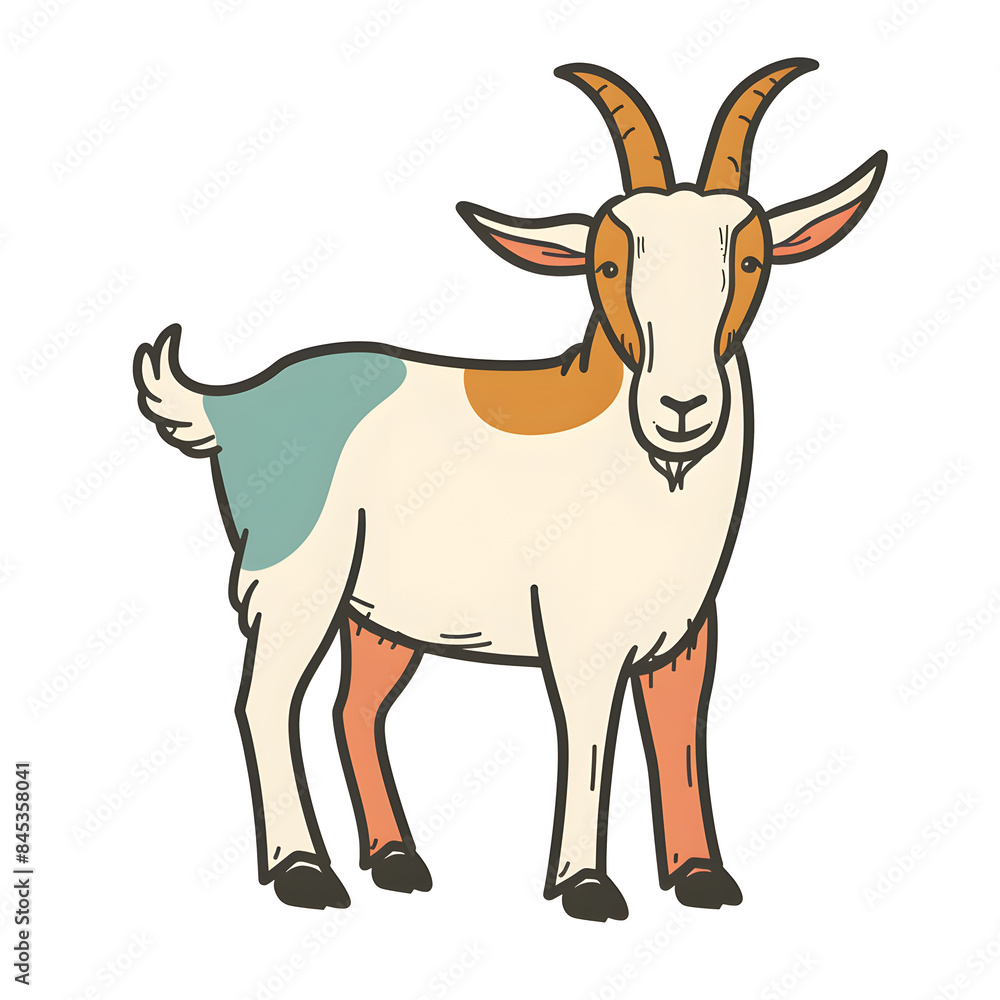 Fototapeta premium a cartoon of a goat.