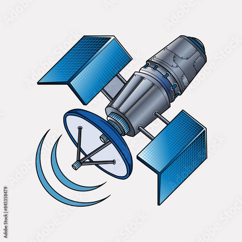Satellite emitting data signal vector