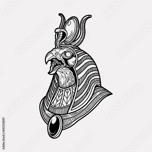 Ancient egypt mythology anubis tattoo vector illustration
