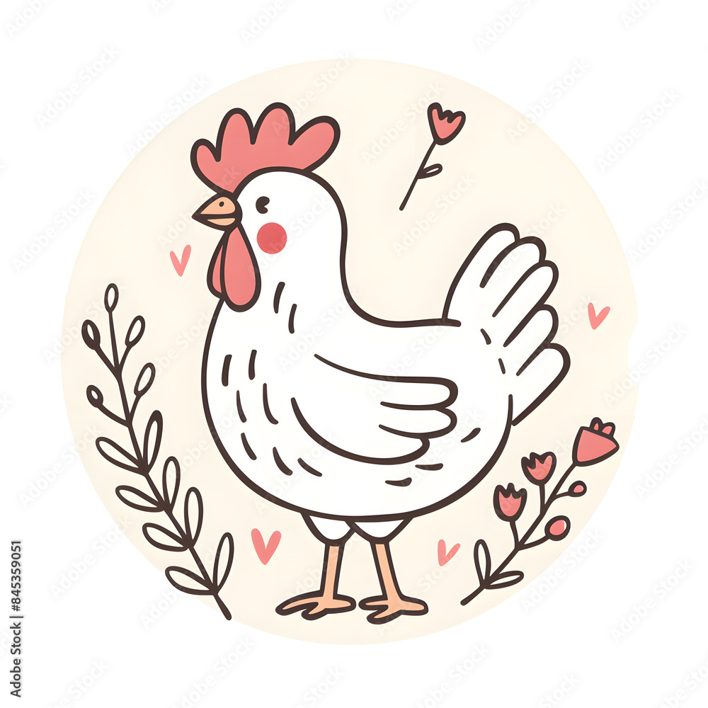 Fototapeta premium a cartoon of hen.