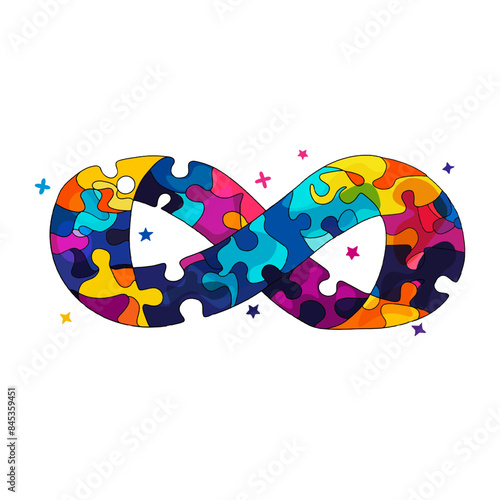 Autism. World Autism Awareness Day, mental health concept with heart shaped puzzle